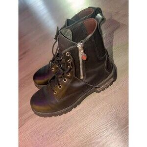 Red Wing Womens Black Leather Zipper Moto Motorcycle Boots Sz 11 #1668